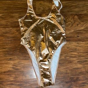 Chrome hi-cut one piece swim suit